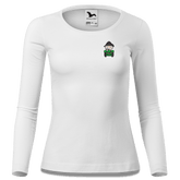 Da Oid Sinzer Bulldog Longsleeve Fitted Damen Weiss Kronstauden Front